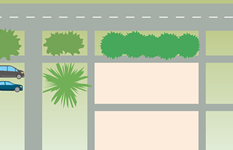 道路幅の狭い土地イラスト