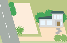 間口のせまい土地イラスト