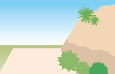 崖地・傾斜地イラスト