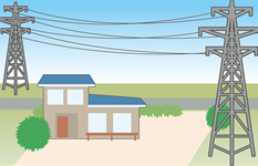 高圧線下イラスト