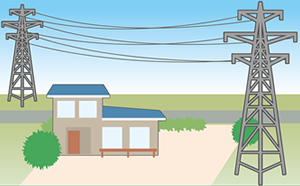 高圧線下イラスト